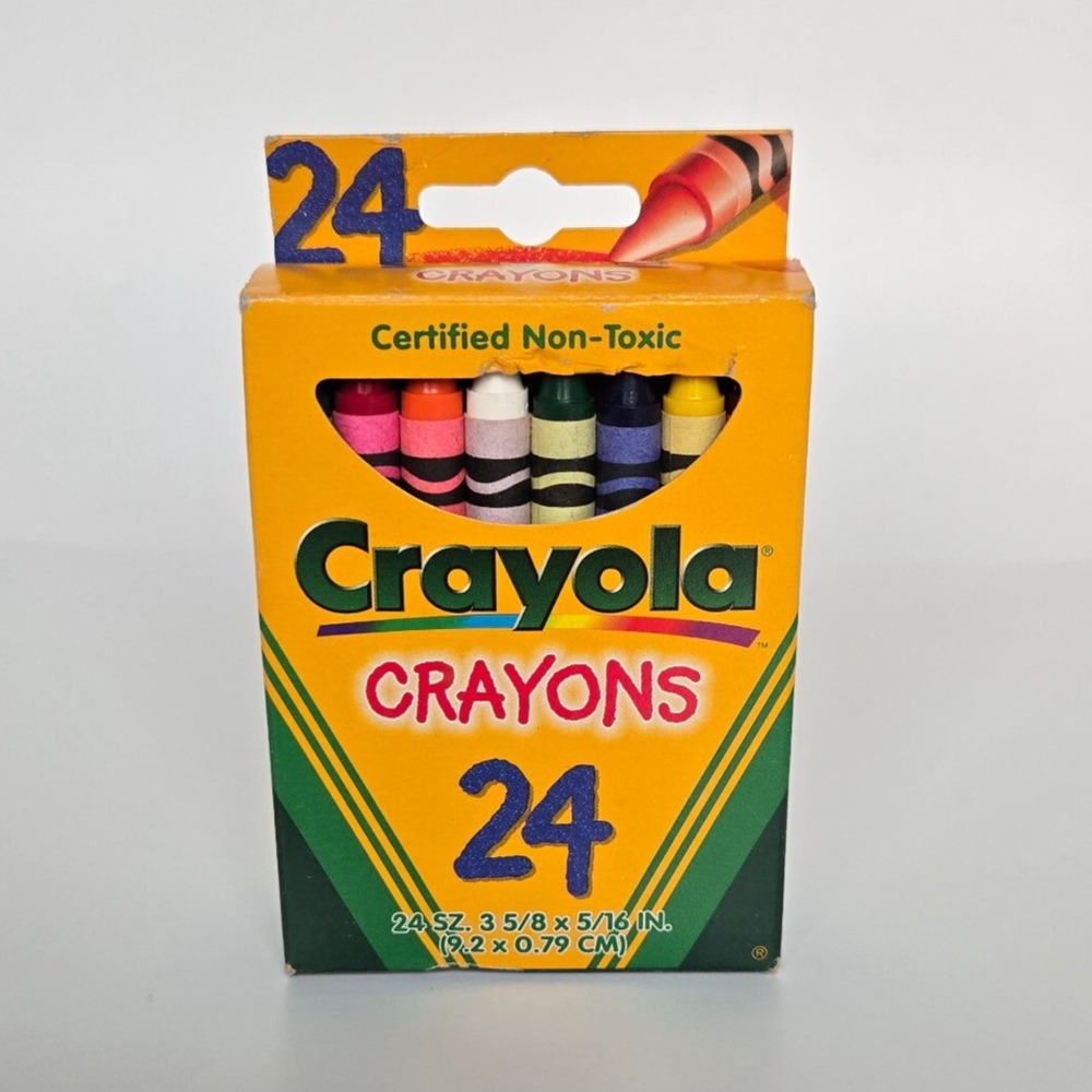 Vintage Binney‎ & Smith 1997 Crayola Crayons Box Of 24 USA Made Goldenrod NEW